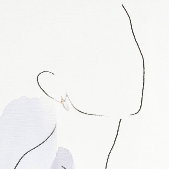 HTF Anthropologie Iris Reversible Huggie Hoop Earrings - Picture 5 of 5